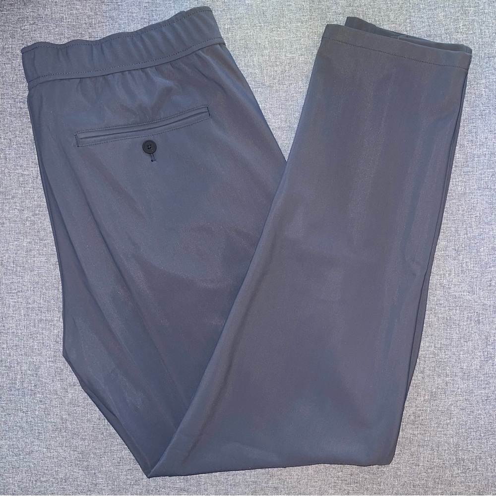 Theory Men's Gray Larin Drawstring Elastic Pants Trousers
